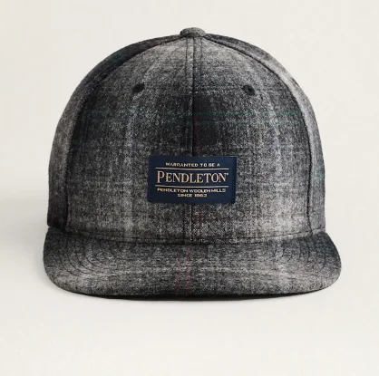 Pendleton Plaid Flat Brim Hat