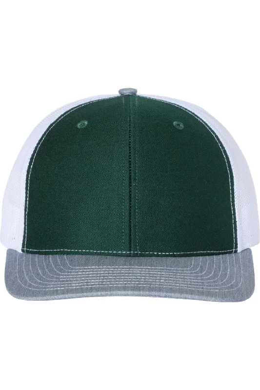 dark green/ white/ heather grey