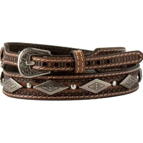 3D Belt Co. Diamond Concho & Embossed Leather Hat Band