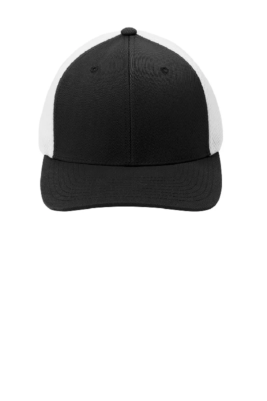 Sport-Tek Mens Stretch Fit Hat - Black/White