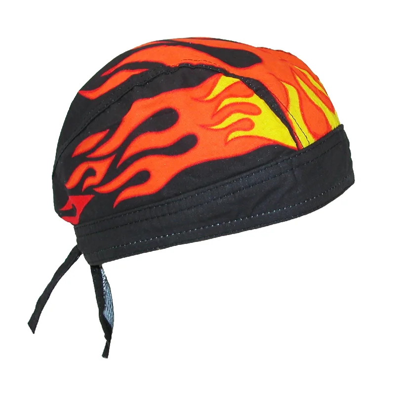 Men's Cotton Lined Flames Do Rag Cap