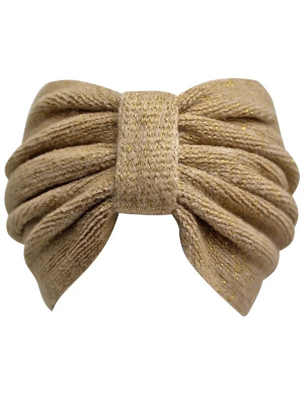 Metallic Knit Headband With Knot