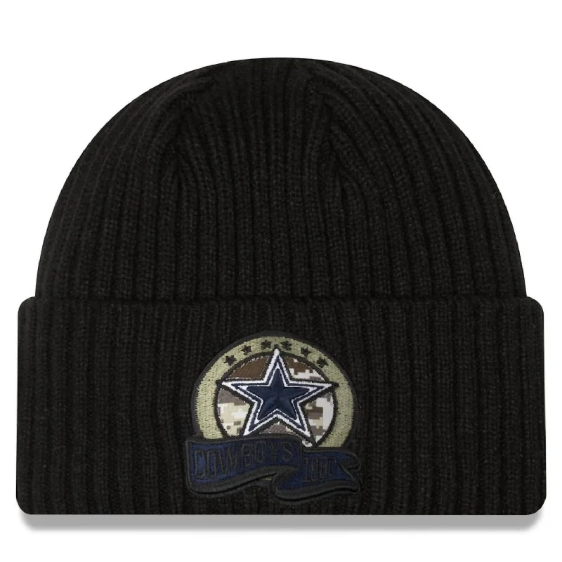 Men's Dallas Cowboys New Era 2022 Salute To Service Knit Hat In Black