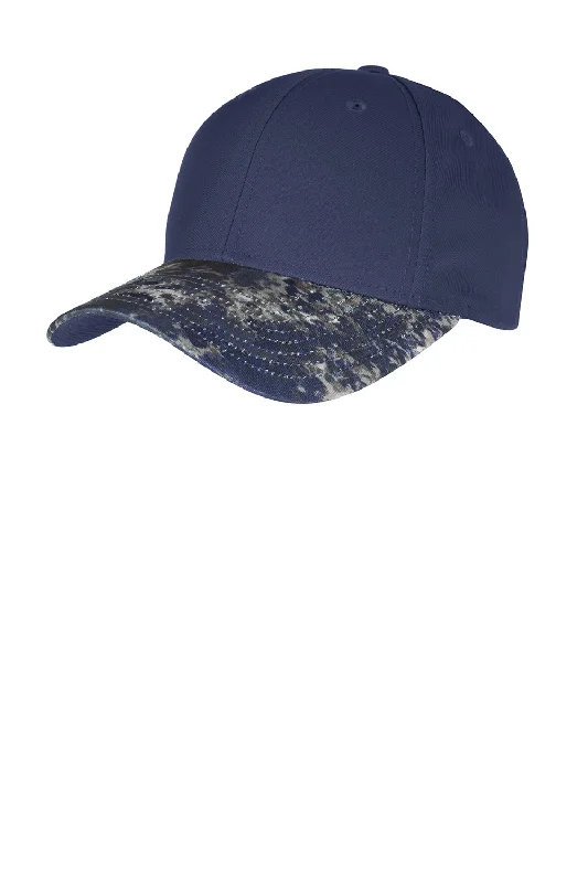 Sport-Tek Mens Moisture Wicking Adjustable Hat - True Navy Blue - Closeout