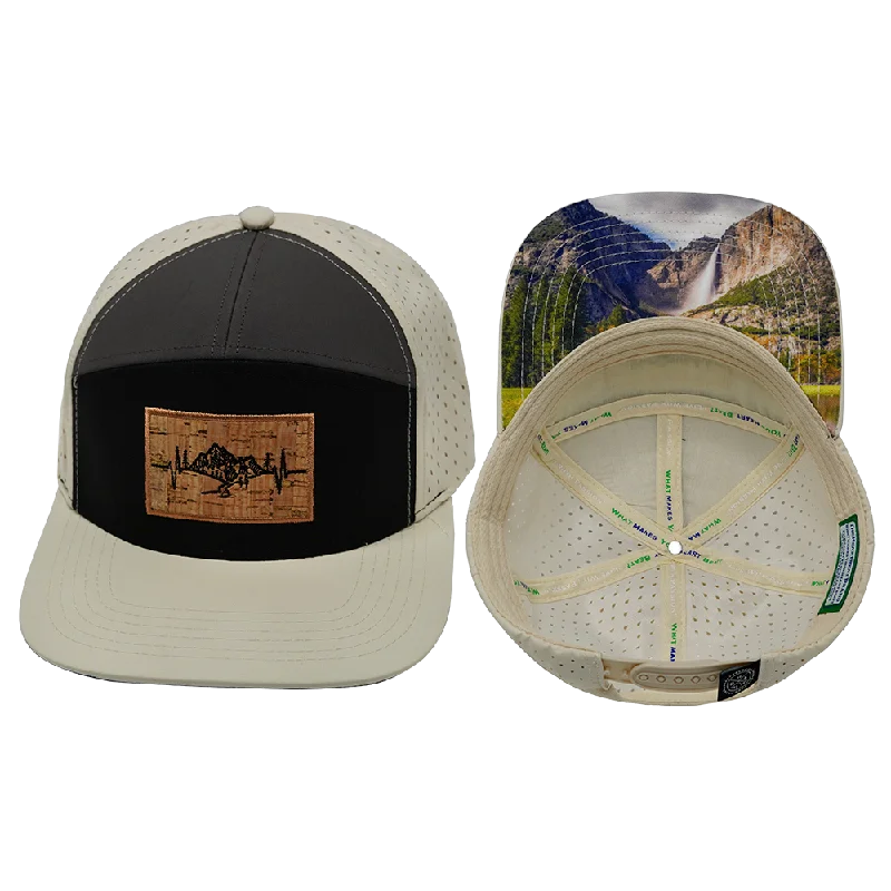 Mountains Hat | Flat Bill | Cream - Black - Charcoal