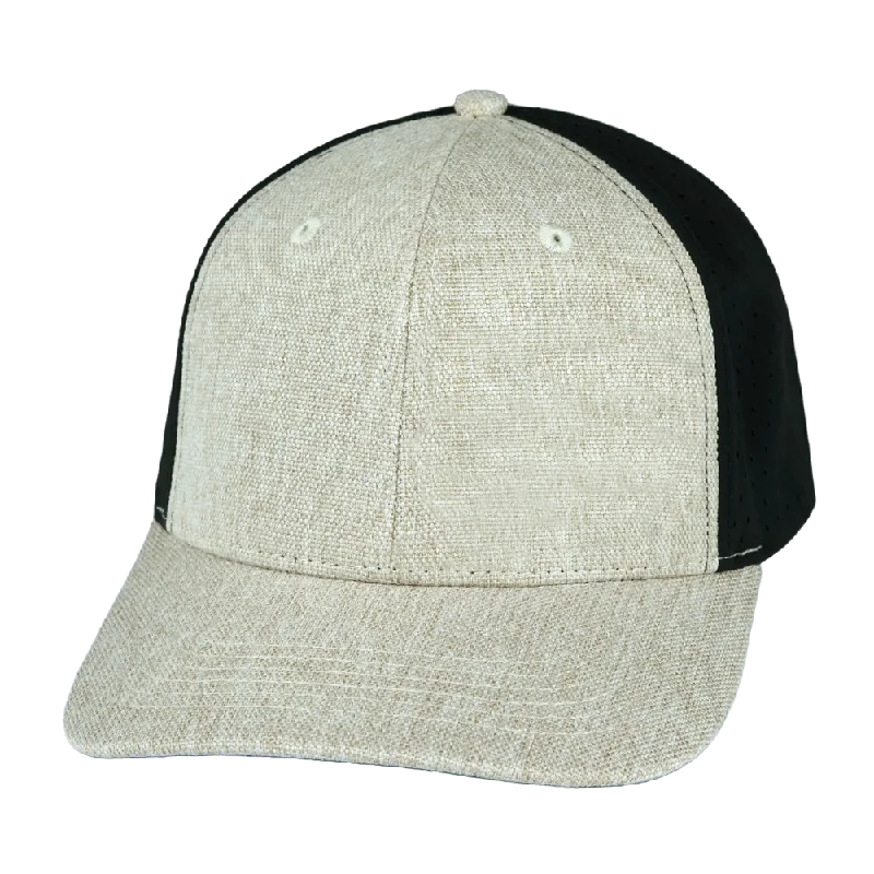 Blank - 6 Panel - Cream Hemp / Black (Unisex)