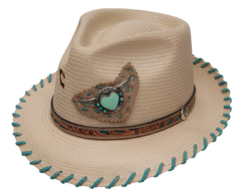 Charlie 1 Horse Never Give Up Women's Straw Fedora