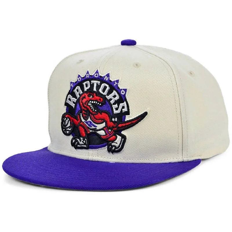 Men's Nba Natural Xl Raptors Snapback Hat In Off White/purple