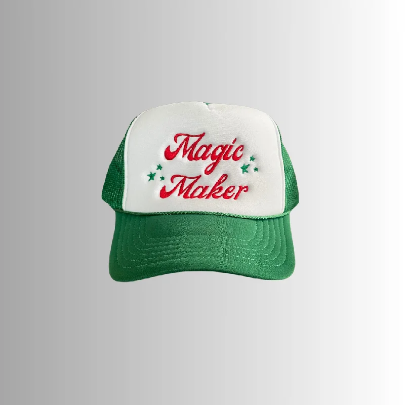 Magic Maker -  Embroidered Trucker Hat - Kelly Green