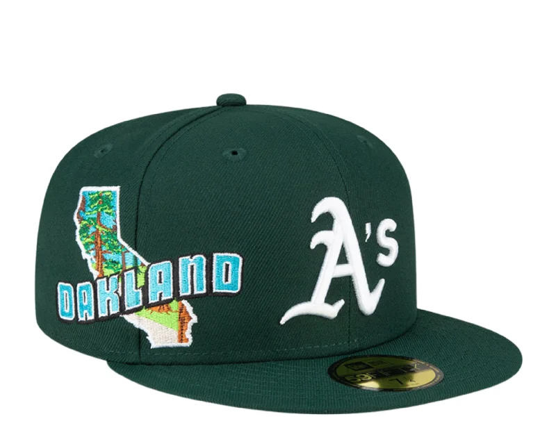 New Era Oakland Athletics Stateview 59FIFTY Fitted Cap 60296526 - Green/Grey UV