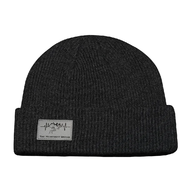 Mountains Beanie | Cuffed | Charcoal