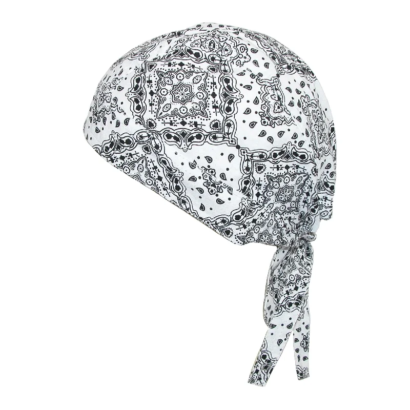 Men's Cotton Unlined Paisley Biker Do Rag Cap