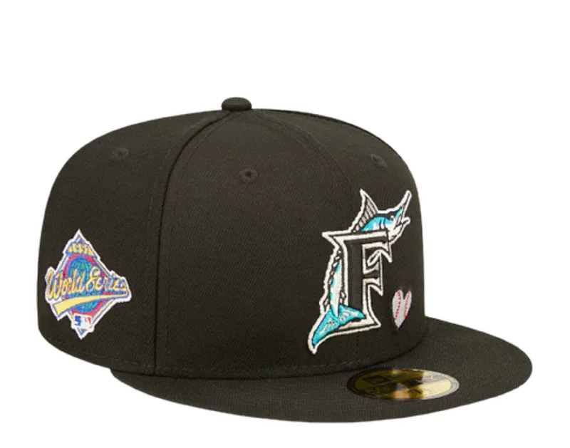 New Era Miami Marlins Team Heart 59FIFTY Fitted 60243675 - Black 1997