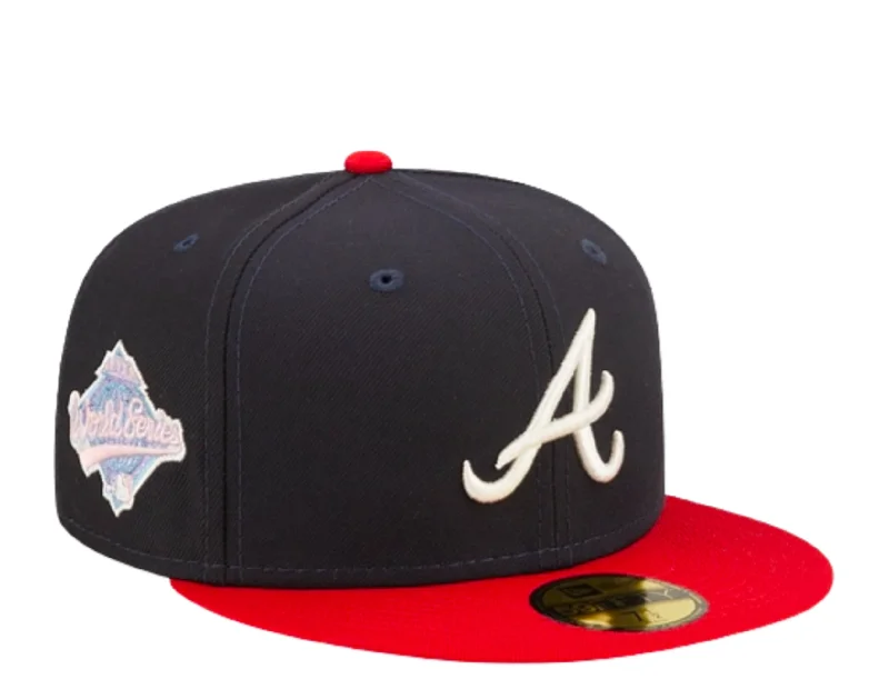 New Era 59Fifty MLB Atlanta Braves Pop Sweat Navy/Purple Fitted Hat 60243505