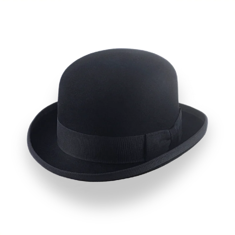 Customizable Black Felt Derby Hat for Men | The Ascot