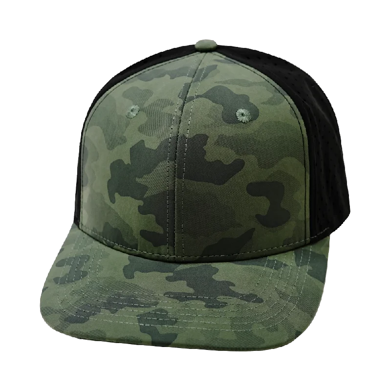 Blank - 6 Panel - Teal Camo / Black (Unisex)