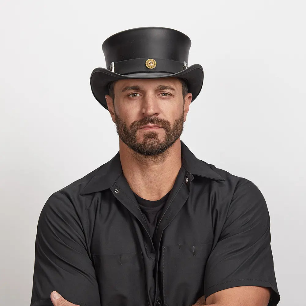 El Dorado Bullet | Mens Leather Top Hat with Bullet Hat Band