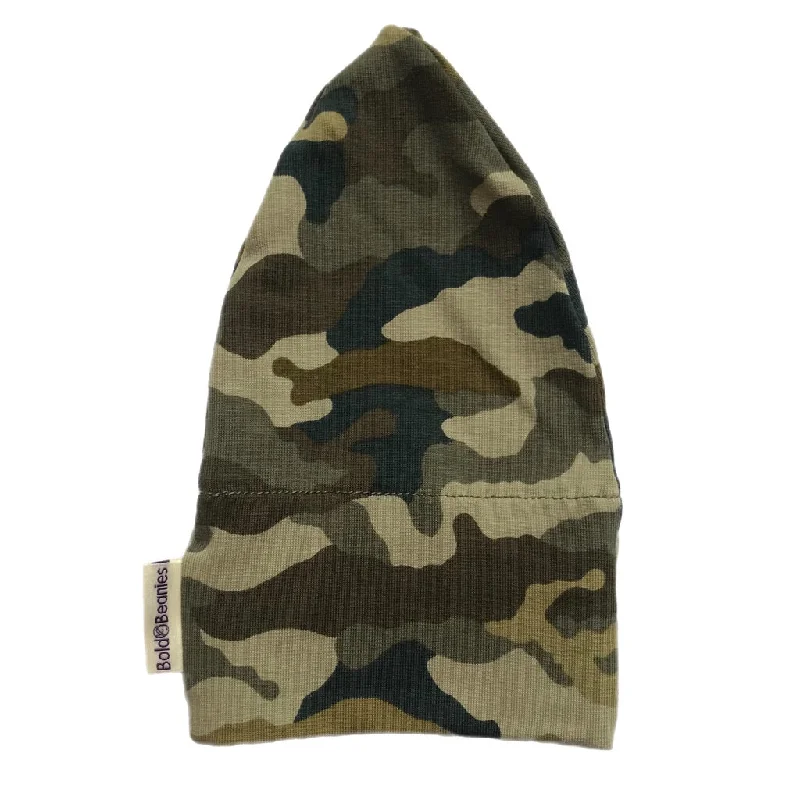 Khaki Camo Cancer Cotton Bold Beanies Hat