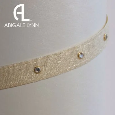 Abigale Lynn Visor Band - Gold Herringbone