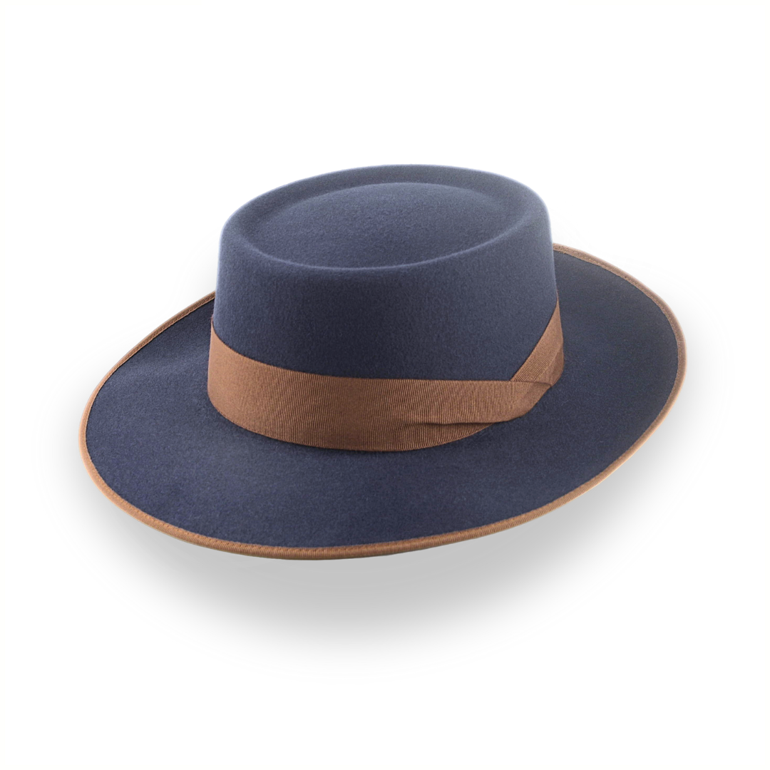 Dark Grey Telescope Wide Brim Fedora Hat For Men | The Zodiac