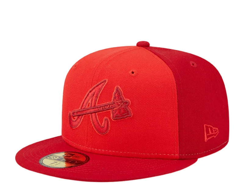 New Era Atlanta Braves Tri-Tone Team 59FIFTY Fitted 60355917 Red