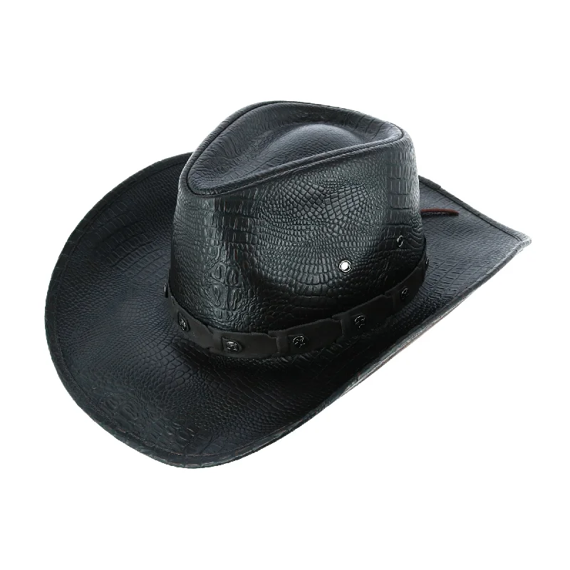 Men's Crocodile Print Western Hat