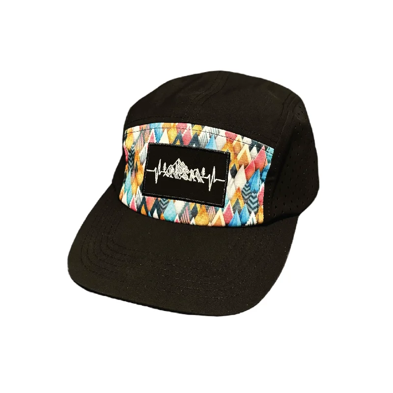 **YOUTH** Mountains Hat | 5 Panel | Colored Peaks - Black