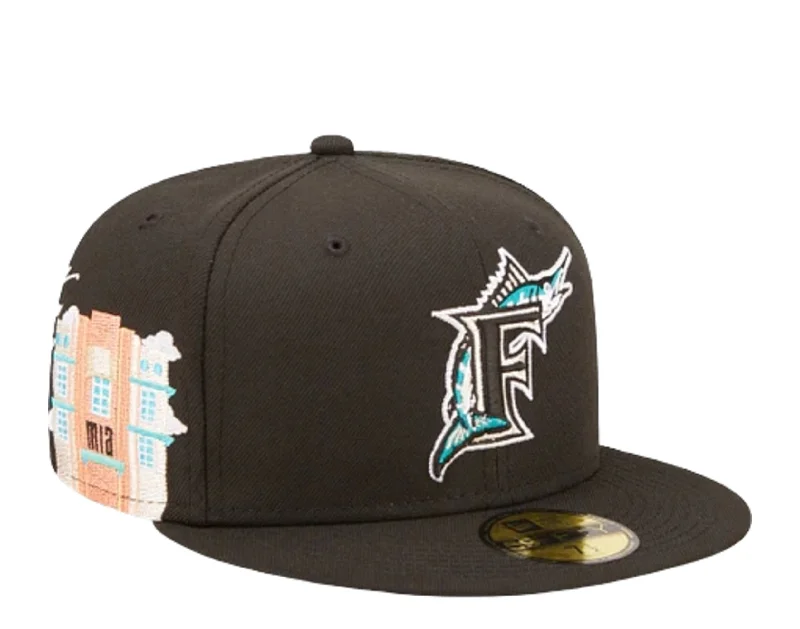 New Era 59Fifty MLB Florida Marlins Cloud Icon Black Fitted Hat 60243743