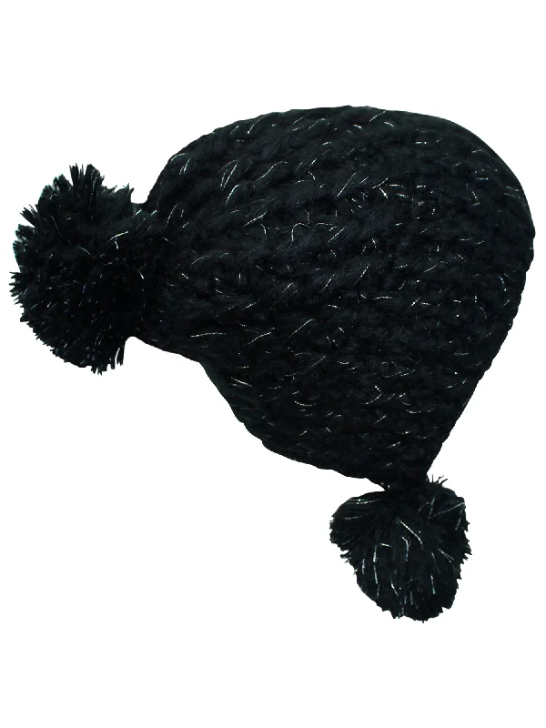 Soft Knit Triple Pom Pom Beanie Hat