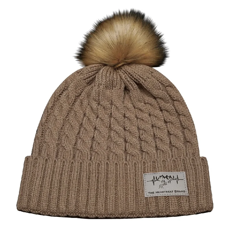 Mountains Beanie | Pom | Tan