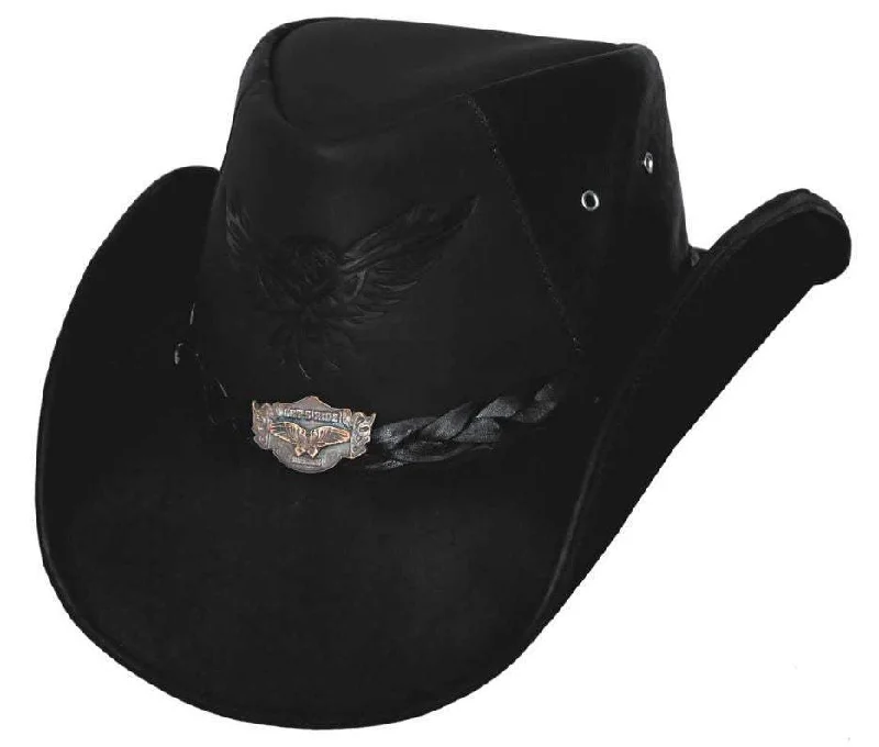 Bullhide King Of The Road Leather Hat Black Style 4031BL