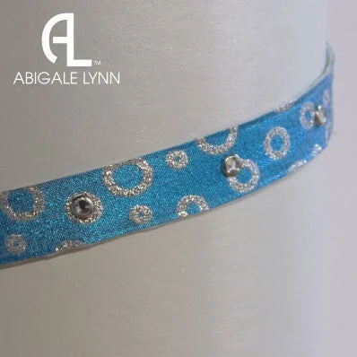 Abigale Lynn Visor Band - Metallic Circles Aqua