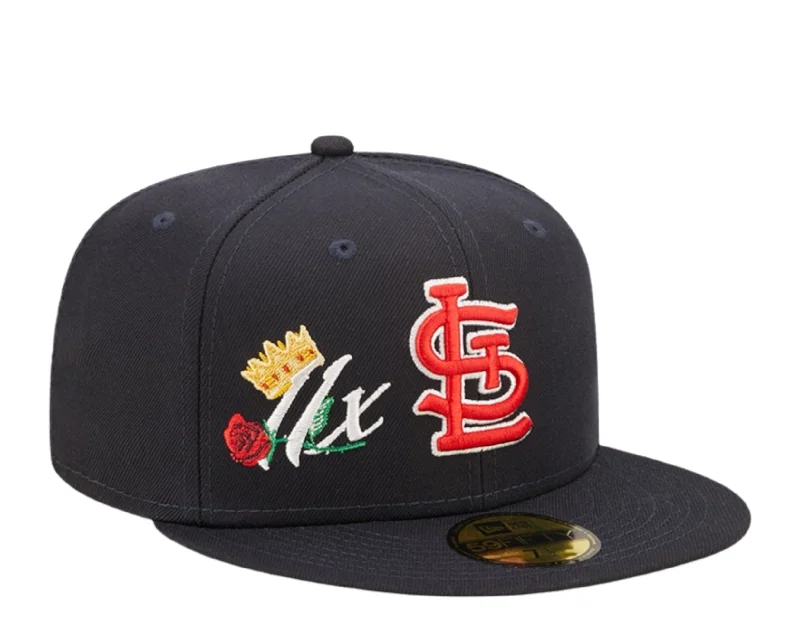 New Era 59Fifty MLB St. Louis Cardinals 11X Champs Royal Navy Fitted Hat 60243474