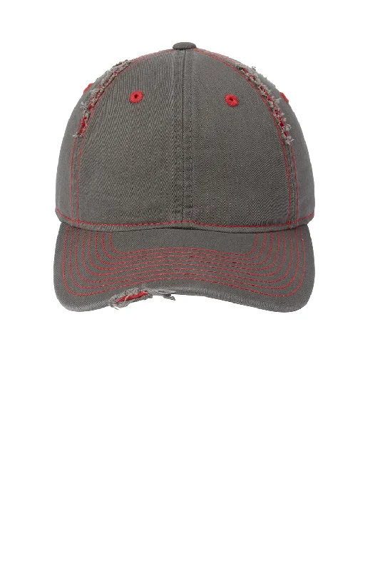 District Mens Adjustable Hat - Nickel Grey/New Red