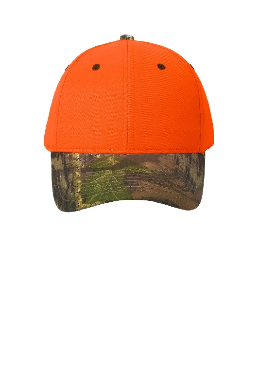 Port Authority Mens Adjustable Hat - Orange Blaze/Mossy Oak Camo