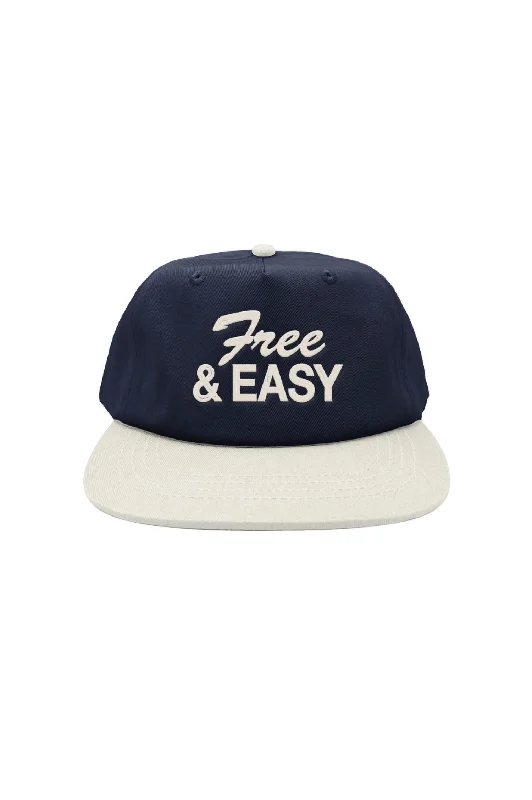 Men's Two Tone Short Brim Snapback Hat In Navy/bone