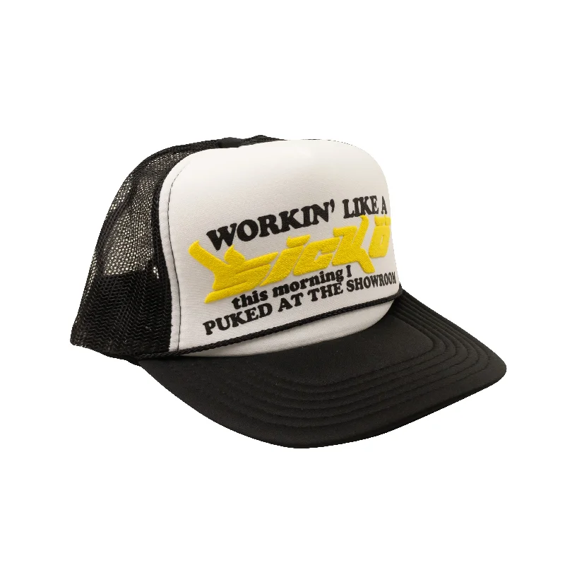 X 375 Black And Yellow Logo Trucker Cap