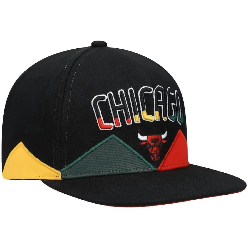 Men's Nba Bhm Crown Snapback Bulls Cap In Black