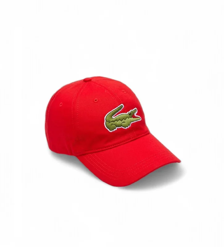 Men's Oversized-Croc Cap In Red