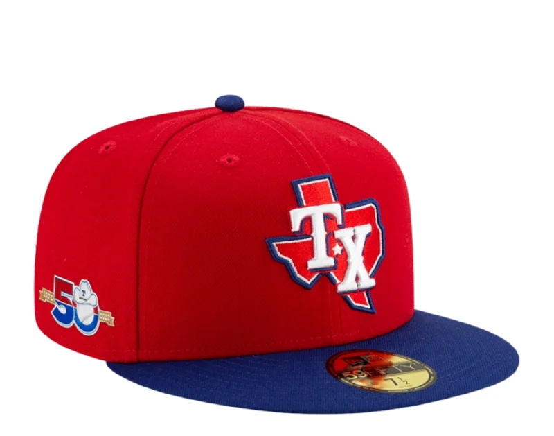 New Era 59Fifty MLB Texas Rangers 50th Anni. ALT 3 Red/Blue Fitted Hat 60292105