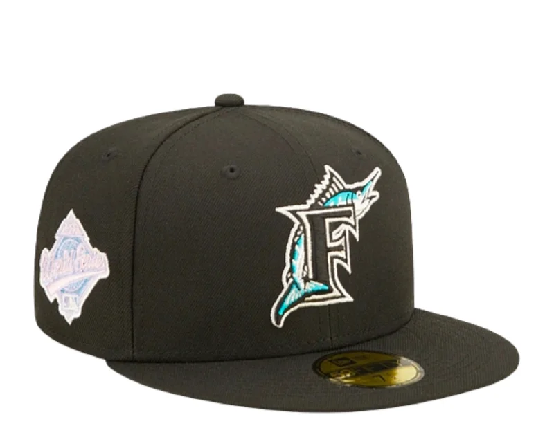 New Era 59Fifty MLB Florida Marlins Pop Sweat Black/Blue Fitted Hat 60243518