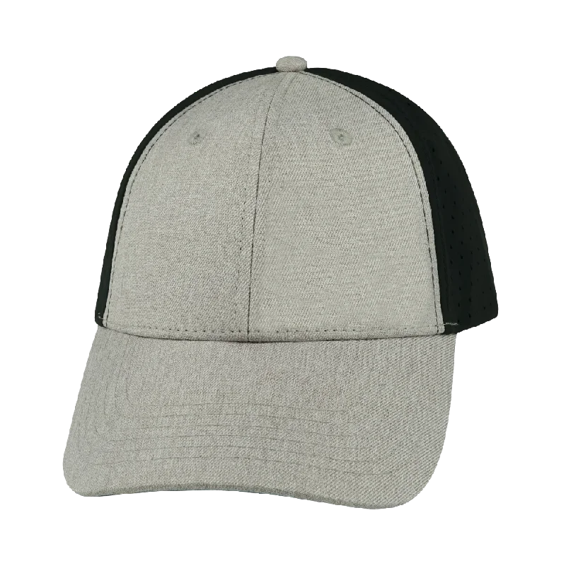 Blank - 6 Panel - Shallow Fit - Pony Tail - Tan / Black (Unisex)