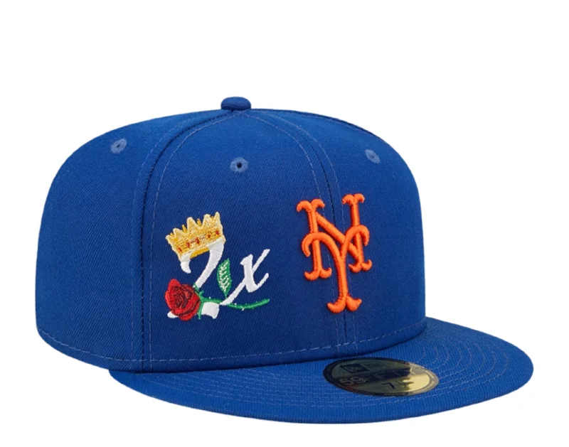 New Era 59Fifty MLB New York Mets 2X Champs Royal Blue Fitted Hat 60243488