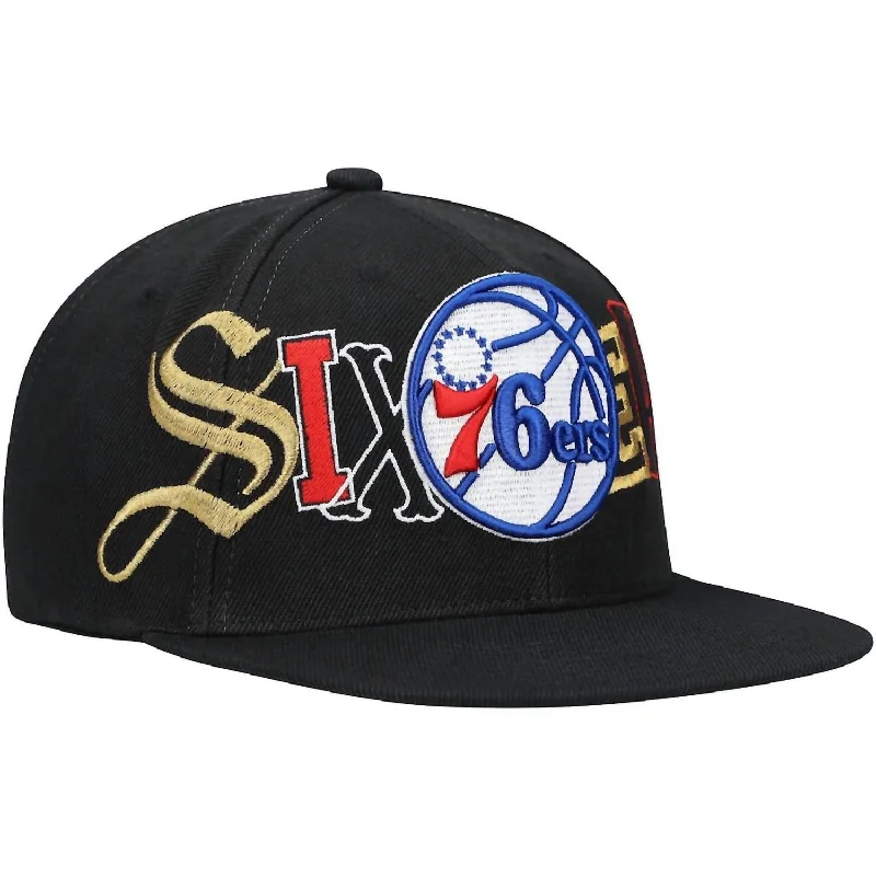 Men's Nba Philadelphia 76Ers Hype Type Snapback Hat In Black