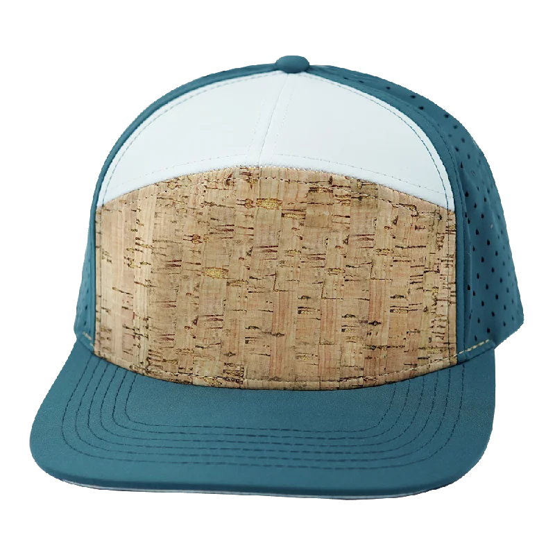 Blank - 7 Panel - Cork - Dark Teal / White (Unisex)