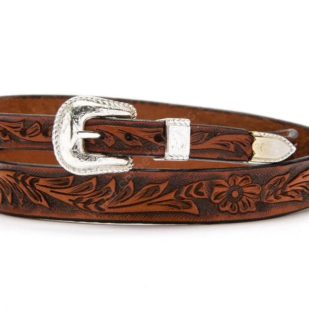 M&F Brown Floral Tooled Leather Hat Band