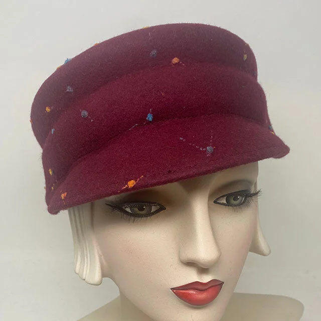 2 Tier cap in burgundy confetti