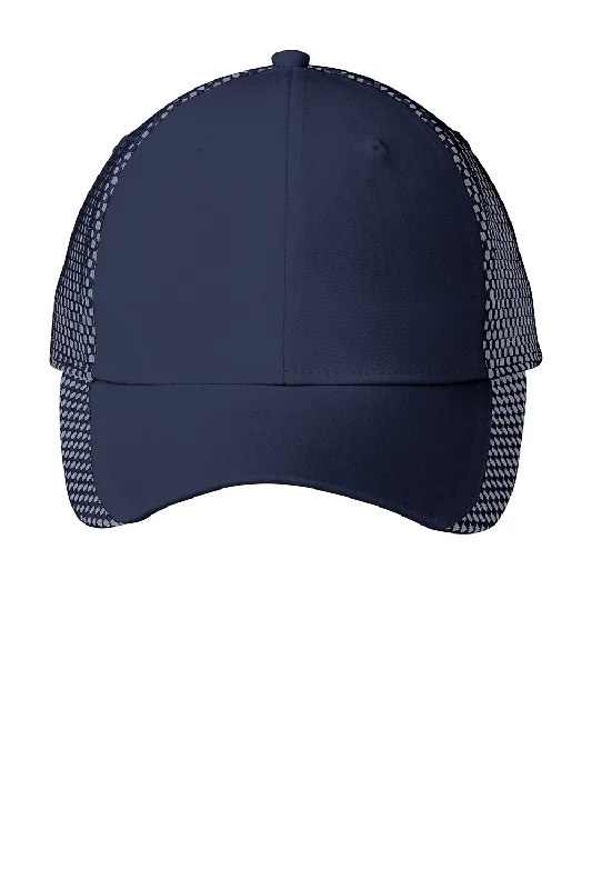 Port Authority Mens Adjustable Hat - Navy Blue/White