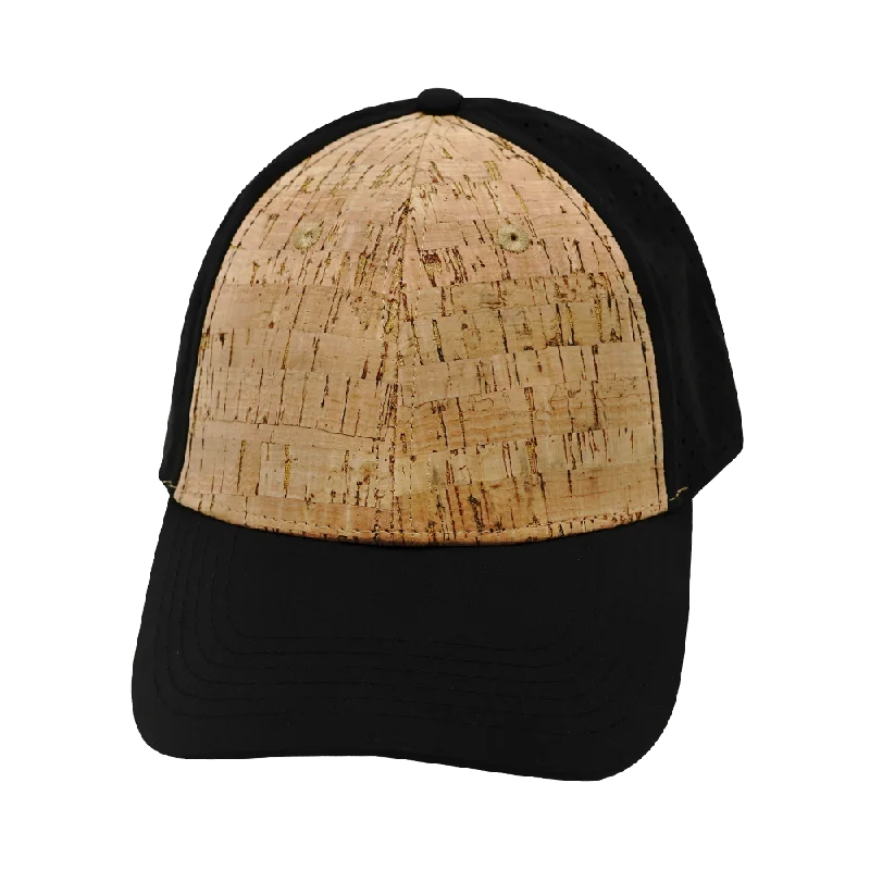 Blank - 6 Panel - Shallow Fit - Pony Tail - Cork - Black (Unisex)