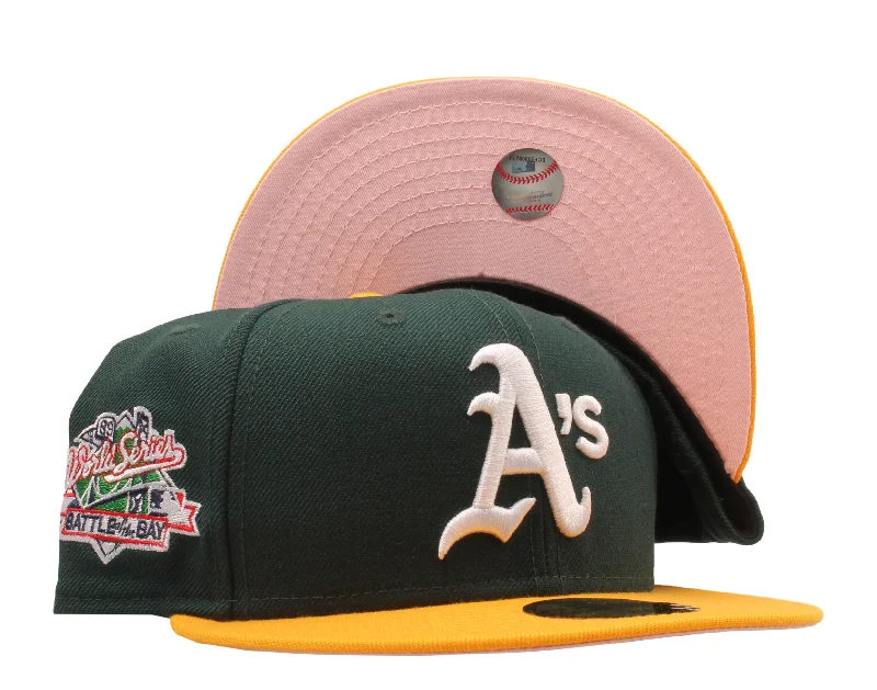 New Era 59Fifty MLB Oakland Athletics 1989 World Series Fitted W/ Pink Bottom